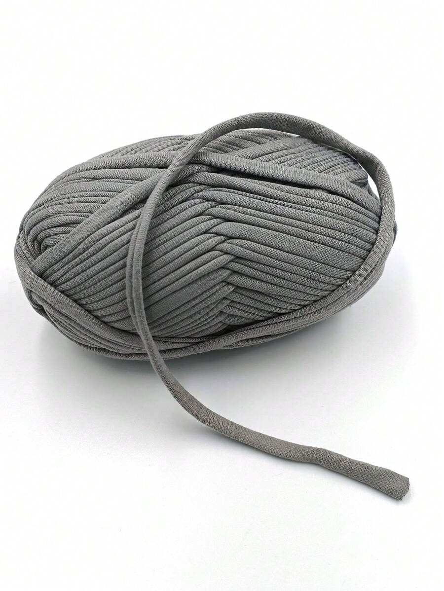 1pc Handmade Braided Fabric Strip Diy Basket, Toy, Shoe, Carpet, Storage Organizer Rope - Grey - View 1