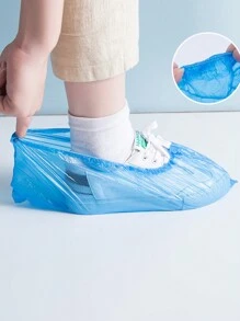 40pcs Disposable Waterproof Indoor Shoe Covers, Thickened, Anti-Dust, Portable Transparent Plastic Foot Cover For Rainy Days, Home Use Summer Cooling,Beach,Travel