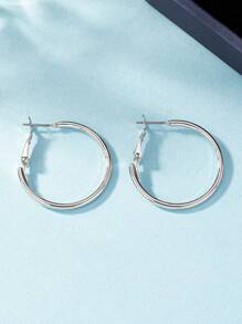 1pair Simple Classic Full Rhinestone Women'S Stud Earrings - Hoop - View 9