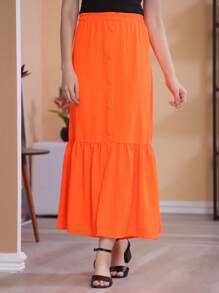 Women Skirts - 橘色 - 查看 2