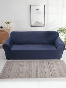 银狐绒 藏青色（绒）全包弹力沙发套 亲肤顺滑保护套 通用沙发罩 1件 - 藏蓝色 - 查看 2