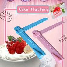 2pcs Adjustable Cream Fondant Cake Smoother, Baking Tool Scraper And Right Angle Measuring Ruler For Cakes - Pink - View 4