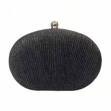 Ladies' Evening Bag With Rhinestone Decoration - Black - View 2