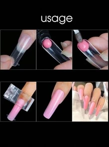 48入組雙向快速打造指甲模具提供全套指甲幾何形狀,用於指甲多元延伸凝膠,塑膠模具上模具修飾美甲工具,棺材假甲模具半覆蓋建造凝膠美甲,亦適用於自家diy