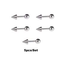 5pcs/Set Stainless steel Spike Earring Helix piercing Tragus Forward Helix Evil Ear Piercing Body Jewelry Punk style