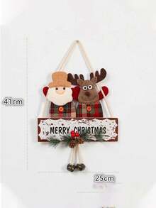 1 件聖誕裝飾門掛創意老人、雪人、馴鹿、鐘窗吊墜家居場景裝飾節日禮物