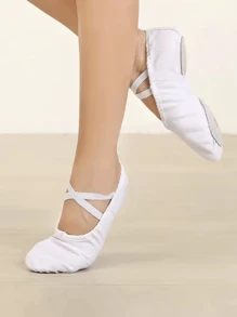 Women Black Shoes, Black, White,Pink & Brown Dance Shoes, Soft Leather Flats Ballet Shoes, Women Ballet Shoes Stretch Canvas Adult Ballet Slippers Split Sole Yoga Dance Shoes