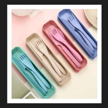 Set Of 3 Cutlery Cases For Travel, Lunch, School, Office - Multicolor - View 1