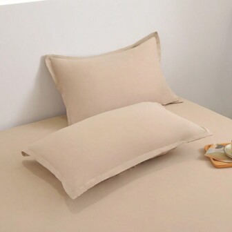 1pc Solid Color Brushed Pillowcase, Bedroom Bedding, Luxury , Classic, Machine Washable, Skin-friendly & Breathable, Soft & Comfortable