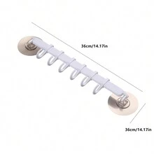 Powerful Adhesive Wall Hooks For Kitchen, 6 Hooks In A Row - White - View 2