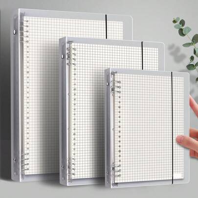 1 cuốn sổ tay kẻ ô vuông, sổ tay xoắn ốc kẻ ô vuông đơn giản kiểu dáng Ins dành cho học sinh, có sẵn khổ A5/A4/B5, 60 tờ/120 trang, bìa có thể tháo rời
