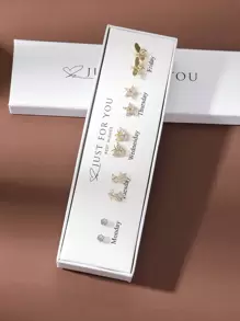 Hihho 10 szt./zestaw Nowości  Modny & Klasyczny wzór Kolorowe Sześcian Kolczyki sztyfty Dla kobiet , Pudełko na prezent Pakiet