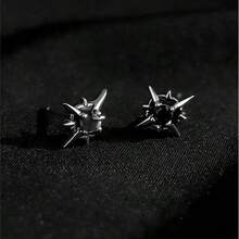 時尚高科技,北極星鑲嵌黑色,s925銀,星際耳環