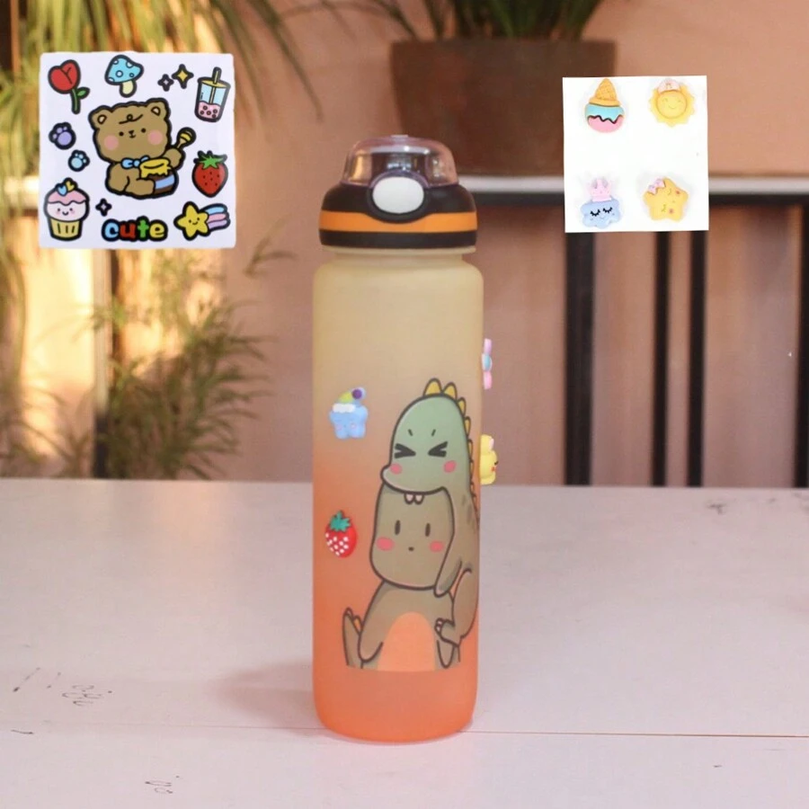 1000ml Cartoon Dinosaur Water Glasses - Orange - View 1