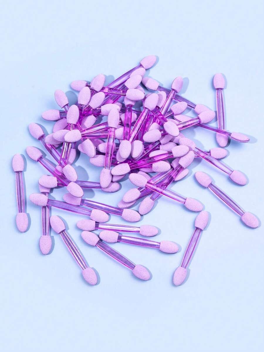 50入組雙頭眼影刷、修指甲刷、甲刷、化妝海綿,可用於日常和旅行使用