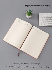 1pc Business Style B5 Notebook, Artistic & Exquisite, Suitable For Office & Study - Red - View 3