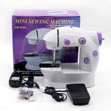 Mini Sewing Machine With Foot Pedal, Rechargeable, Portable And For Home. - White - View 1
