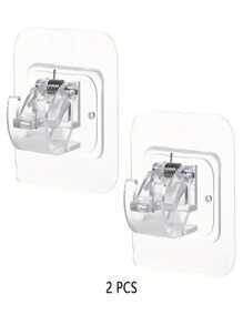 FEPK 2pcs Shower Curtain Rod Holder, Window Curtain Rod Bracket, Adjustable No Drill Shower Curtain Rod Support, Wall-Mounted Curtain Hook, Towel Rod Hook, Kitchen Bathroom Living Room Accessories Home Bathroom Decor Fall Decor Bathroom Accessories Back To School