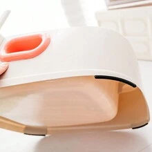 1 Set Of 2 Pieces Cat Litter Box With Handle And Sand Scoop Anti-slip - White - View 4