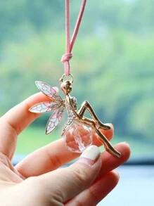 1 pieza Decoración colgante para interior de auto con bola de cristal rosa de hada