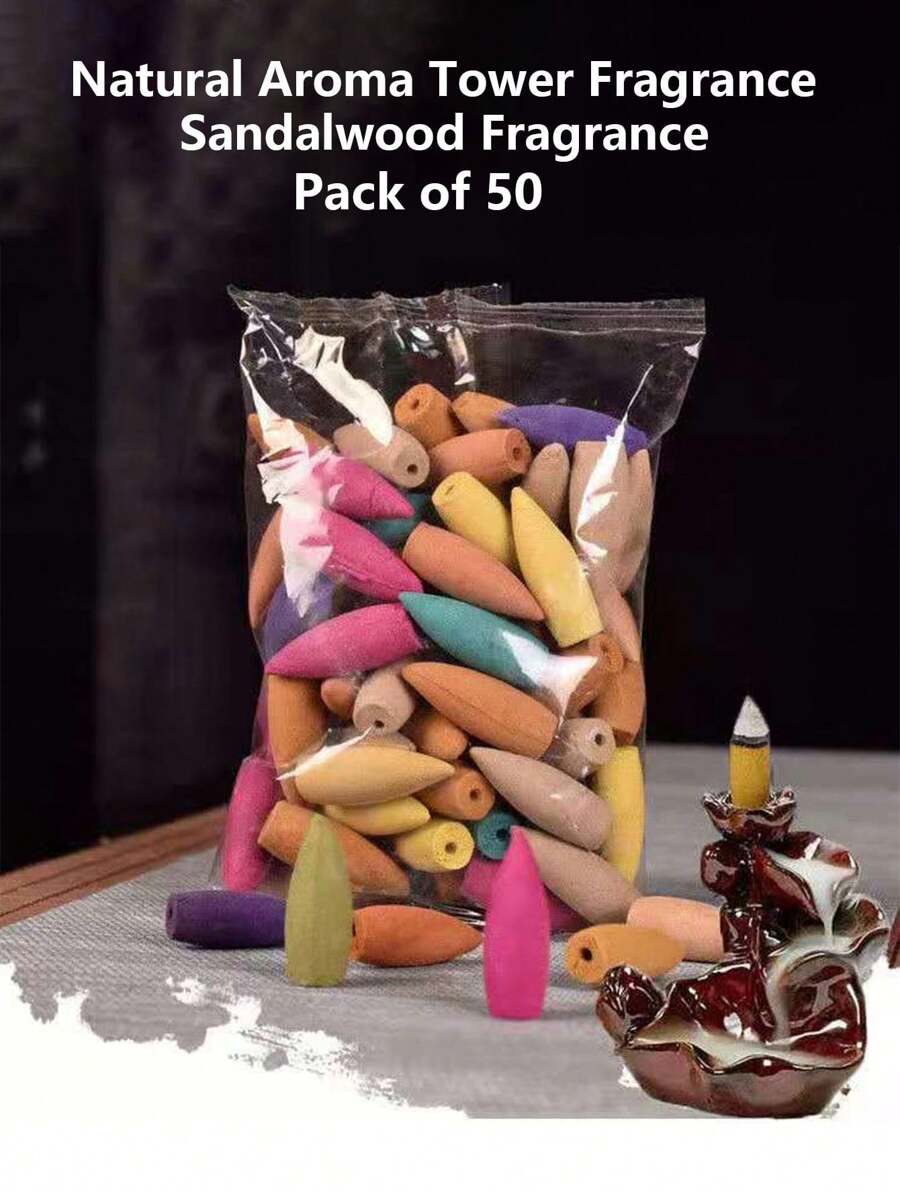 100 pezzi/50 pezzi Perle di incenso naturale, legno di Agar, legno di Sandalo, profumo di Osmanto, coni di incenso a riflusso, uso interno domestico, eliminatore di odori, repellente per zanzare, adatto per ufficio, bagno, camera da letto
