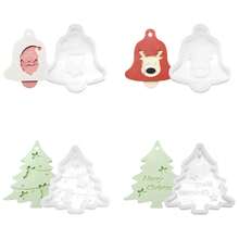 1 件聖誕主題矽膠模具,適用於 Diy 水晶樹脂鹿和聖誕樹形狀的吊牌、蛋糕裝飾、軟糖模具、裝飾品