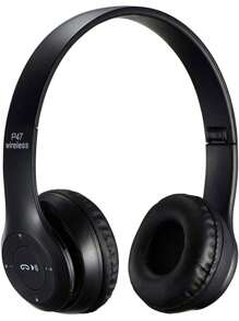 P47 Wireless Headphones, Bluetooth Headphones, Wireless Headphones, Wireless Headphones, Bluetooth Headphones. - Black - View 1