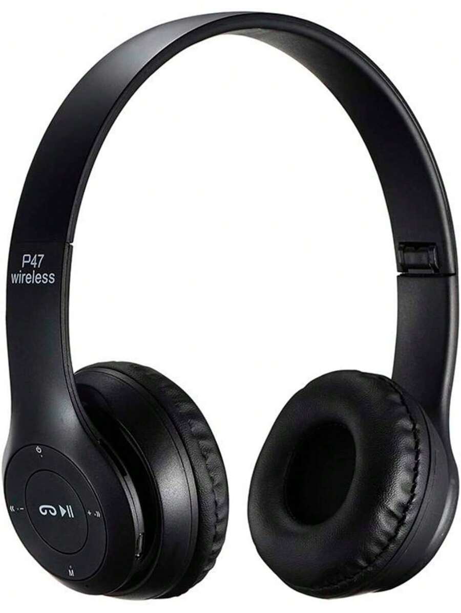 P47 Wireless Headphones, Bluetooth Headphones, Wireless Headphones, Wireless Headphones, Bluetooth Headphones. - Black - View 1
