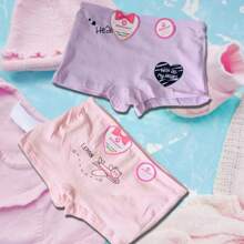 Bóxer para Niña de Algodón, 4 Piezas Con diseño de osos, corazones, aviones y la frase BABY. - Multicolor - Ver 6