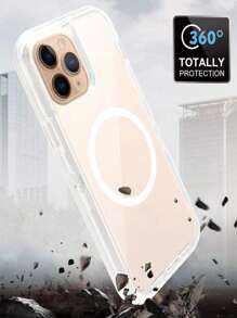 Apple Heavy Duty Anti-Shock Hybrid Magnetic Adsorption Phone Case - Clear - View 4