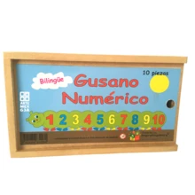 Gusano Numérico Bilingüe Rompecabezas Juego Mesa Didáctico - Verde - Ver 1