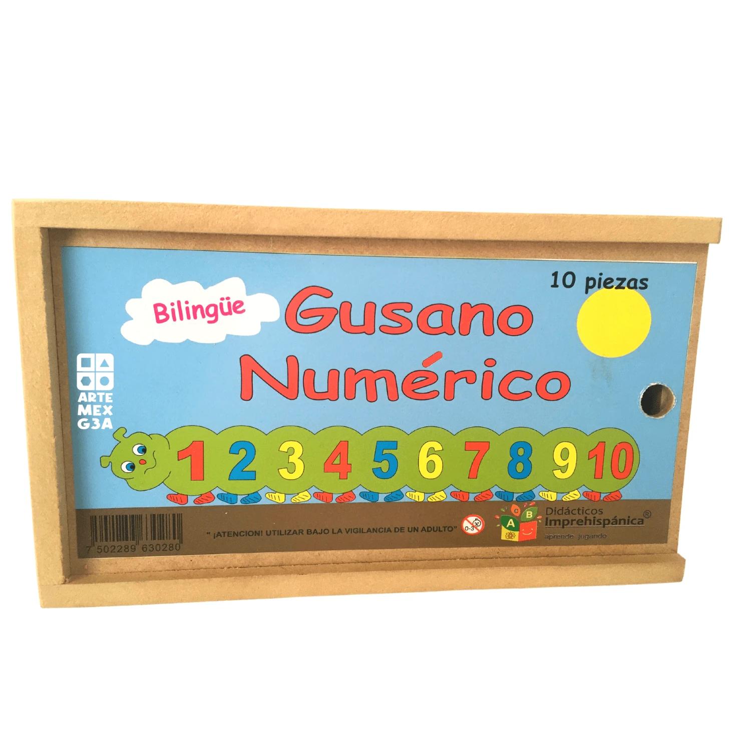 Gusano Numérico Bilingüe Rompecabezas Juego Mesa Didáctico - Verde - Ver 1