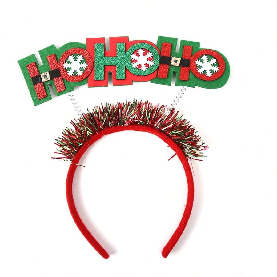 1個聖誕節頭箍,可愛有趣卡通聖誕老人髮飾,適用於拍照和派對裝飾