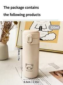 WORTHBUY 1pc 320ml Stainless Steel Vacuum Insulated Straight Drink Cup, Portable Leakproof Coffee & Drinks Cup For Adults And Kids, Suitable For School, Office, Picnic And Travel - Beige - View 5