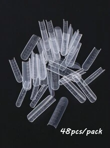 48 Piezas Molde De Extensión Rápida Clara De Doble Forma Para Uñas Para Poli Uv Gel 12 Tamaños De Punta De Ataúd Molde Para Uñas Reutilizable Accesorios Para Moldes De Puntas De Uñas De Media Cubierta De Uñas Falsa Molde De Uñas Para Mezcla De Gel Y Uñas Acrílicas Hacer Bricolaje En Casa