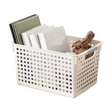 Hollow Out Round Hole Plastic Storage Basket For Kids Toy, Kitchen Stuff, Snacks, Thick Plastic Rectangle Storage Box For Dorm, Organizer - Green - View 6