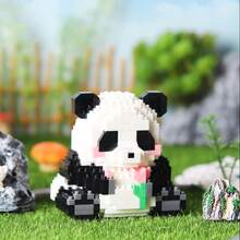 1pc Panda Building Blocks, Christmas Gift, Desktop Decor, Micro Decor, Cute Bricks, Birthday Gift, Boyfriend/Girlfriend Gift, Handmade Product, Panda Huahua - Multicolor - View 5