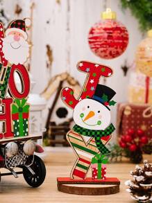 1個新到聖誕裝飾木製房子形狀中空飾品,印刷聖誕樹掛飾室內店鋪展示 - 彩色 - 查看 7