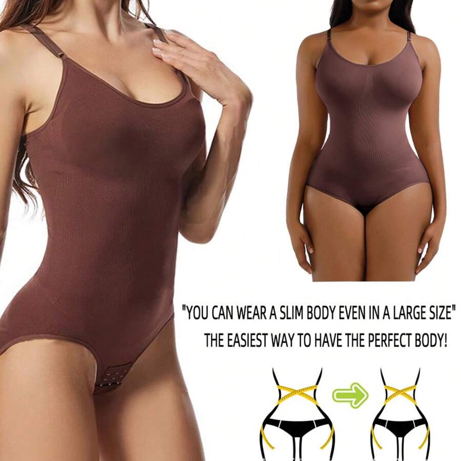 1 Pieza Faja De Cuerpo Completo Color Café Para Mujer - Café integral - Ver 1