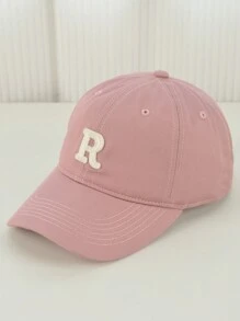 1 Pieza Gorra De Béisbol Gris Para Mujeres Con Detalle De Letra R - Gris - Ver 5