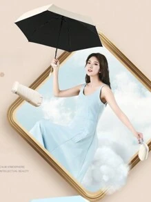 1 把超轻迷你纯色雨伞（带盒子），创新胶囊雨伞，超强防紫外线遮阳伞，5 折便携，时尚迷人的女士雨伞，口袋防雨/遮阳伞 - 純色扁傘 - 查看 6