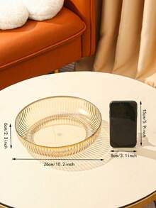 1pc Round Transparent Acrylic Fruit Platter, Suitable For Living Room Fruit Display - Champagne - View 2