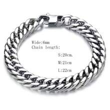 Vòng tay xích thép titan, trang sức tiệc hip hop thời trang cho nam nữ quà tặng - Bạc - Xem 5