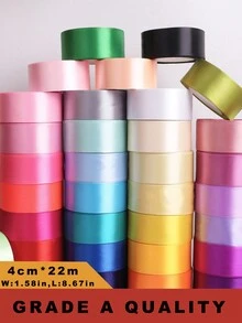 1卷4cm寬緞帶,適用於製作髮夾,蛋糕和烘焙裝飾