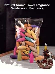 100 pezzi/50 pezzi Perle di incenso naturale, legno di Agar, legno di Sandalo, profumo di Osmanto, coni di incenso a riflusso, uso interno domestico, eliminatore di odori, repellente per zanzare, adatto per ufficio, bagno, camera da letto