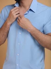 Men Shirts - 淺藍色 - 查看 7