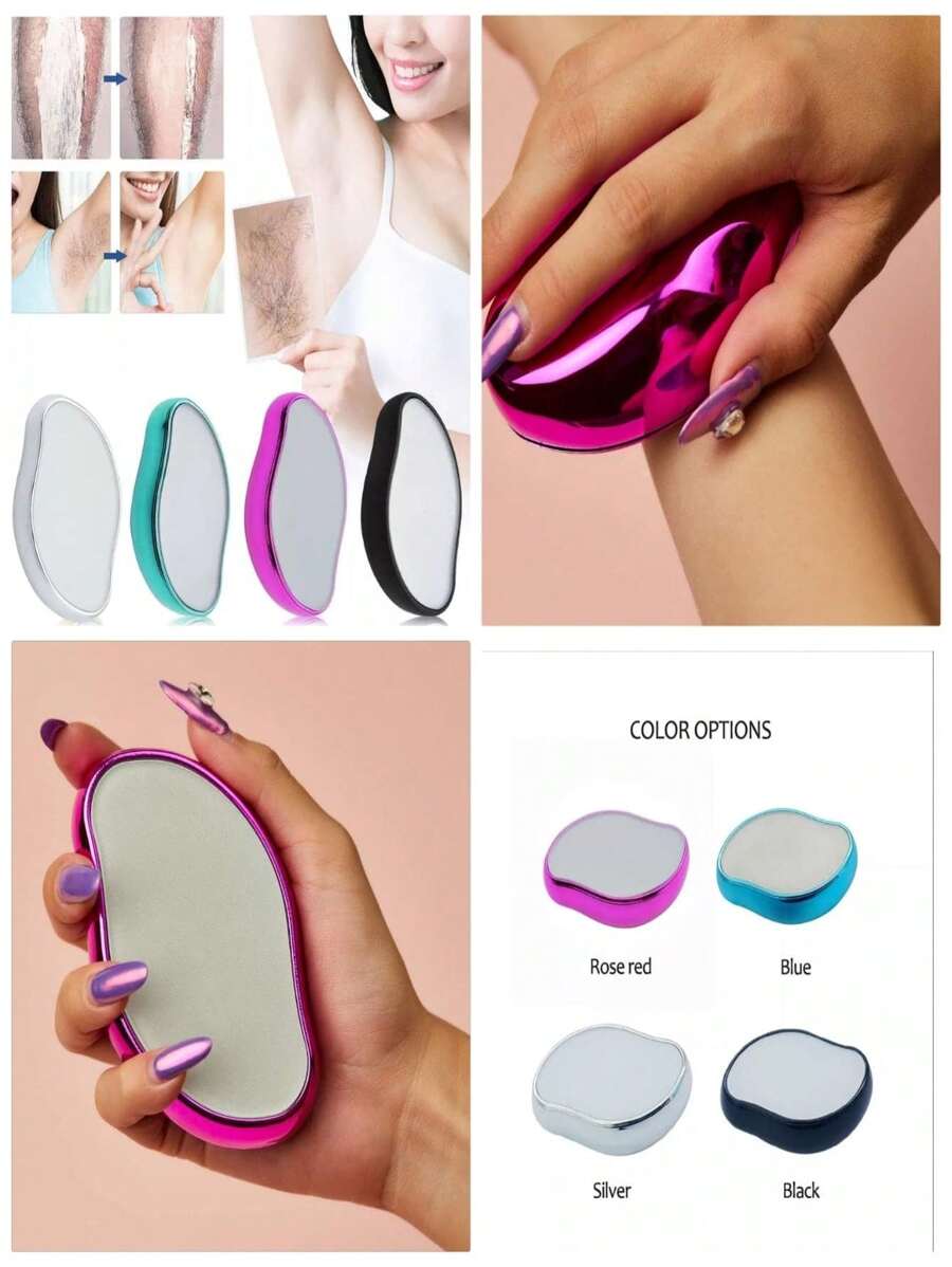 2 Crystal Stone Epilator Hair Remover Painless Epilator - Hot Pink - View 1