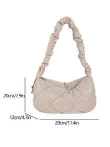 Của phụ nữ Mềm mại Xuống Mùa Đông Túi đeo chéo Túi đeo vai Túi mẹ Thai sản Cái túi Trăng lưỡi liềm Cái túi Thích hợp Cho công việc Mua sắm Cô gái Quý cô Mẹ Mẹ - Màu Khaki - Xem 3