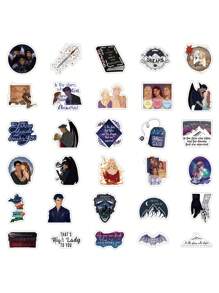 60Pcs  Merchandise Stickers Pack, Book Graphic Vinyl Waterproof Sticker Decals for Water Bottle,Skateboard,Laptop,Phone,Journaling,Scrapbooking - Blue - View 6