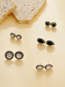 5 cặp Creative Đúng mốt Phong cách Bohemian Thiết kế hình học Retro Của phụ nữ Bông tai stud Bộ , Thích hợp Đối với Qủa tặng , Buổi tiệc , Ngày lễ Và Hằng ngày Phụ kiện trang sức - Nhiều màu - Xem 3